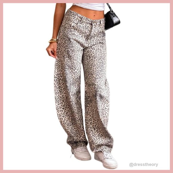 Lightweight Wide Leg Pants Mid Rise No Stretch Baggy Jeans